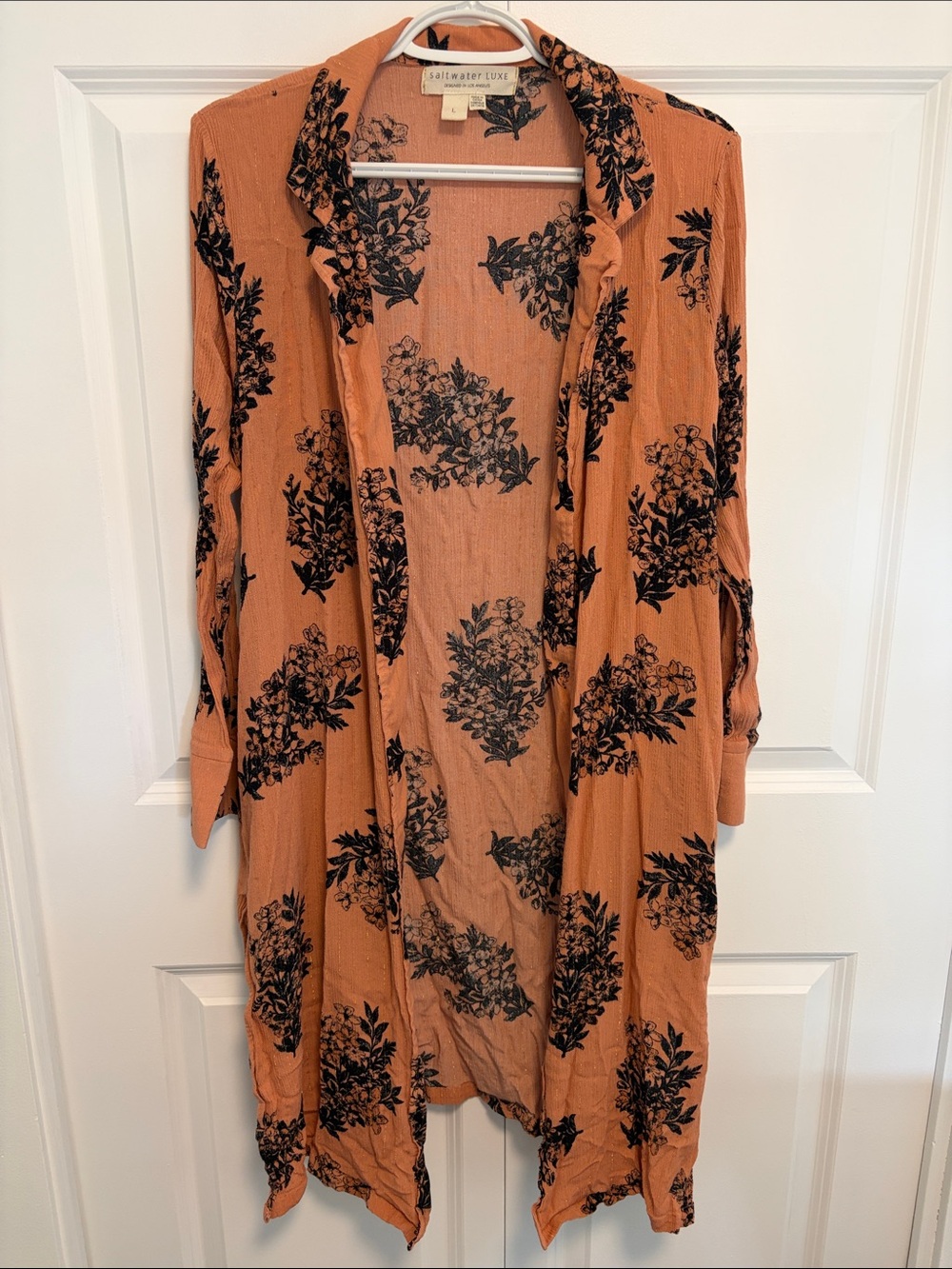 saltwater LUXE - Rust Orange Floral Duster